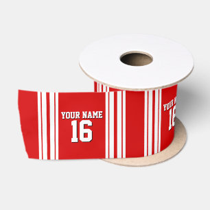 Preppy Sporty Red met White Stripes Team Jersey Lint