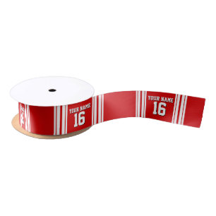 Preppy Sporty Red met White Stripes Team Jersey Lint