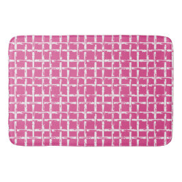Preppy Square Lattice – Coordinating Hot Pink Badmat