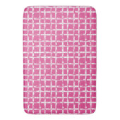 Preppy Square Lattice – Coordinating Hot Pink Badmat (Voorkant Verticaal)