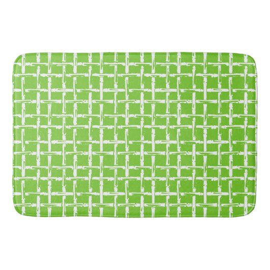 Preppy Square Lattice – Coordinating Lime Badmat (Voorkant)