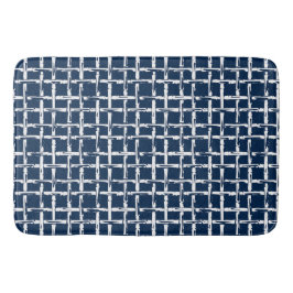 Preppy Square Lattice – Coordinating Navy Badmat