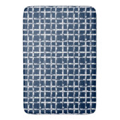 Preppy Square Lattice – Coordinating Navy Badmat (Voorkant Verticaal)
