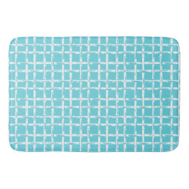 Preppy Square Lattice – Coordinating Turquoise Badmat