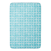Preppy Square Lattice – Coordinating Turquoise Badmat (Voorkant Verticaal)