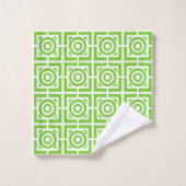 Preppy Square Lattice - Pink & Lime Green Monogram (Gant de toilette)