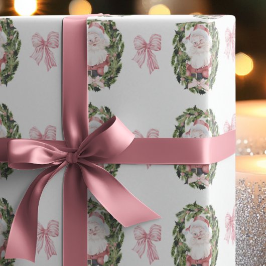 Preppy  stijl kerstkransen cadeaupapier