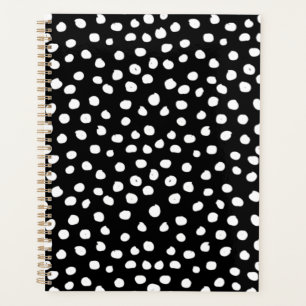 Preppy Stippen Modern Black White Animal Print Spo Planner