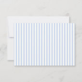 Preppy Streep Klassiek Blauwe Kust Bruiloft RSVP Kaartje (Achterkant)