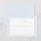 Preppy Streep Klassiek Blauwe Kust Bruiloft RSVP Kaartje (Voorkant / Achterkant)