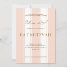 Preppy strepen girly Bat Mitswa Kaart