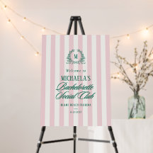 Preppy Stripe Bachelorette Social Club Welcome