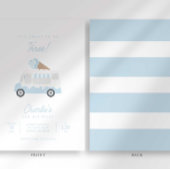 Preppy Stripe Ice Cream Truck Birthday Invitation