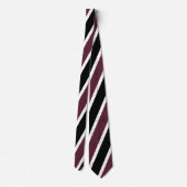 Preppy Stripe Stropdas - Maroon, zwart-wit (Achterkant)