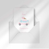 Preppy Stripe Sweet Ice Cream Birthday Invitation