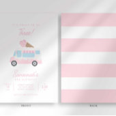 Preppy Stripe Sweet Ice Cream Birthday Invitation