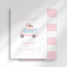 Preppy Stripe Two Sweet Ice Cream Birthday