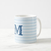Preppy Striped Monogram Mok (Voorkant rechts)