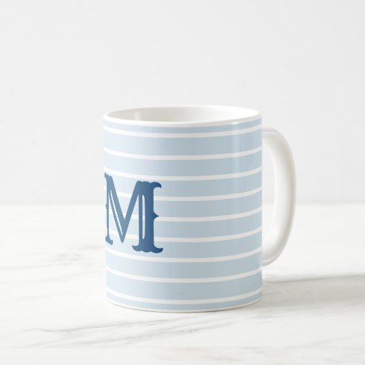 Preppy Striped Monogram Mok (Voorkant rechts)