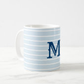 Preppy Striped Monogram Mok (Voorkant links)