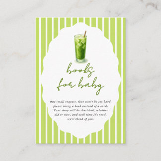Preppy Stripes Matcha Baby Shower Books For Baby Informatiekaartje