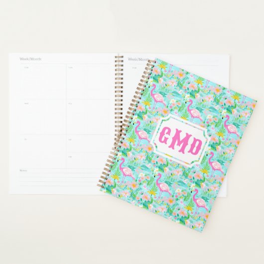 Preppy Summer Flamingo | Monogram Planner (Display)