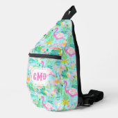 Preppy Summer Flamingo | Monogram Sling Bag (Rechterhoek)