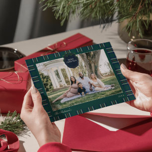 Preppy Tartan Schotlandse Kerst Foto Feestdagenkaart