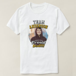 Preppy Team [Achternaam] Trots Vader Afstudeerfoto T-shirt