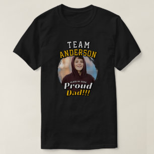 Preppy Team [Achternaam] Trots Vader Afstudeerfoto T-shirt