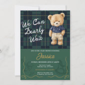 Preppy Teddy Bear Baby Shower Invitation (Devant)