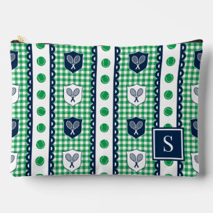 Preppy Tennis Crest Gingham - Groen & Marineblauw Etui