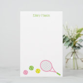 Preppy Tennis Gepersonaliseerde briefpapier (Staand voorkant)