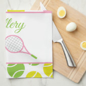 Preppy Tennis Gepersonaliseerde Keukenhanddoek (Quarter Fold)