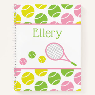 Preppy Tennis-gepersonaliseerde spirale laptop Notitieboek