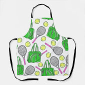 Preppy Tennis Groene Bakkunst Schort (Voorkant)