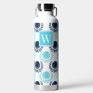 Preppy Tennis Lauwerkrans - Marineblauw & Turkoois Waterfles