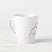 Preppy Tennis Monogram Gepersonaliseerd Roze Latte Mok (Linkerhoek)