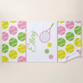 Preppy Tennis Serviette de plage personnalisée (Devant)
