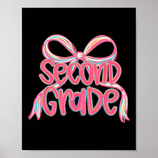 Preppy terug naar school 2e klas roze Coquette str Poster