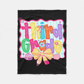 Preppy Terug naar school 3e klas Coquette Strik Me Fleece Deken
