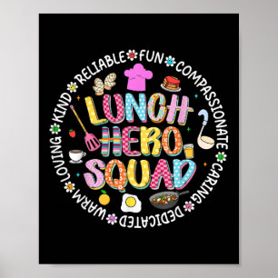 Preppy Terug naar school Lunch Lady Squad Cafetari Poster