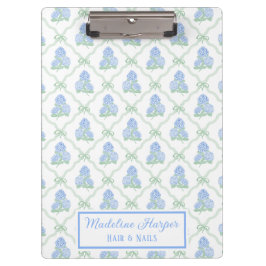 Preppy Traliesboog Blauwe & Groene Hydrangea Monog Klembord