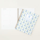 Preppy Trellis Bow Blue & Green Hydrangeas Monogra (Devant avec enveloppe)