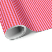 Preppy Trendy Gestreept Rood Roze Kerst Feestdag Cadeaupapier (Rol Hoek)