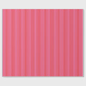 Preppy Trendy Gestreept Rood Roze Kerst Feestdag Cadeaupapier (Vlak)