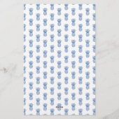 Preppy Tropical Navy Blue Ananas gepersonaliseerd Briefpapier (Achterkant)