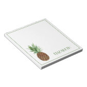 Preppy Tropical Pineapple Personalized Notitieblok (Schuin)