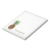 Preppy Tropical Pineapple Personalized Notitieblok (Gedraaid)