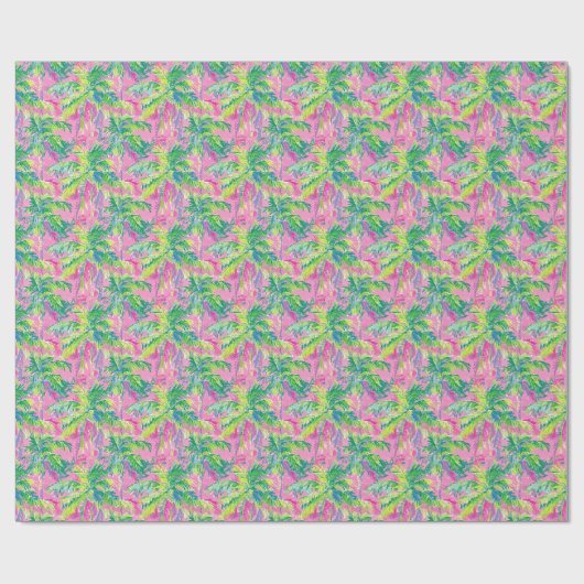 Preppy Tropical Wrapping Paper Cadeaupapier (Vlak)
